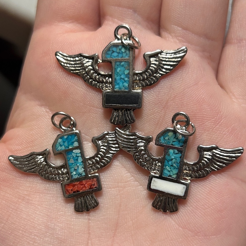 Flying 1’s Genuine Stone Vintage Pendants